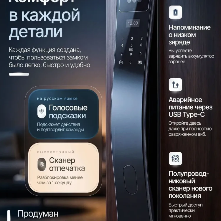 Умный дверной замок S1010 PREMIUM 5