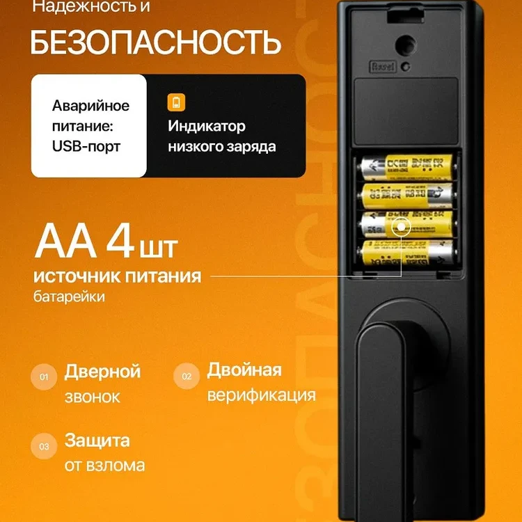 Умный биометрический электронный замок с отпечатком пальца SAFEBURG SMART N2-85 3