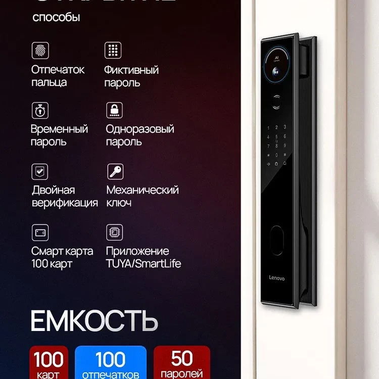 Умный замок электронный Lenovo Smart Lock A6S 6