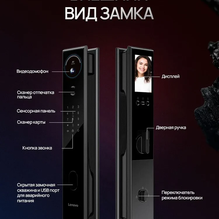 Умный замок электронный Lenovo Smart Lock A6S 5